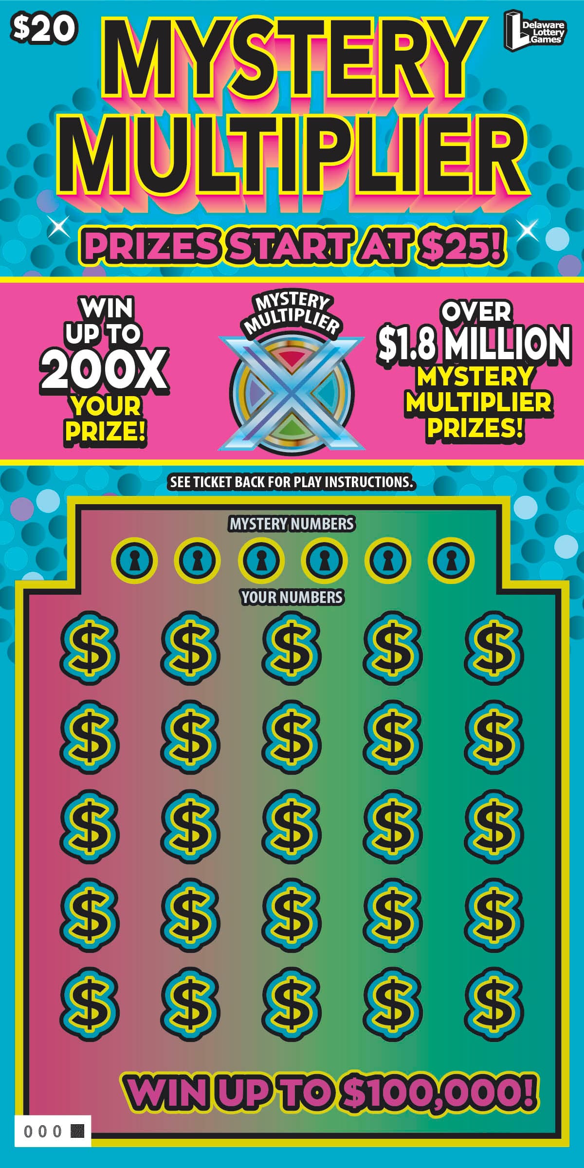 Mystery Multiplier scratch-off ticket