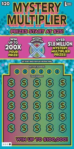 Mystery Multiplier scratch-off ticket