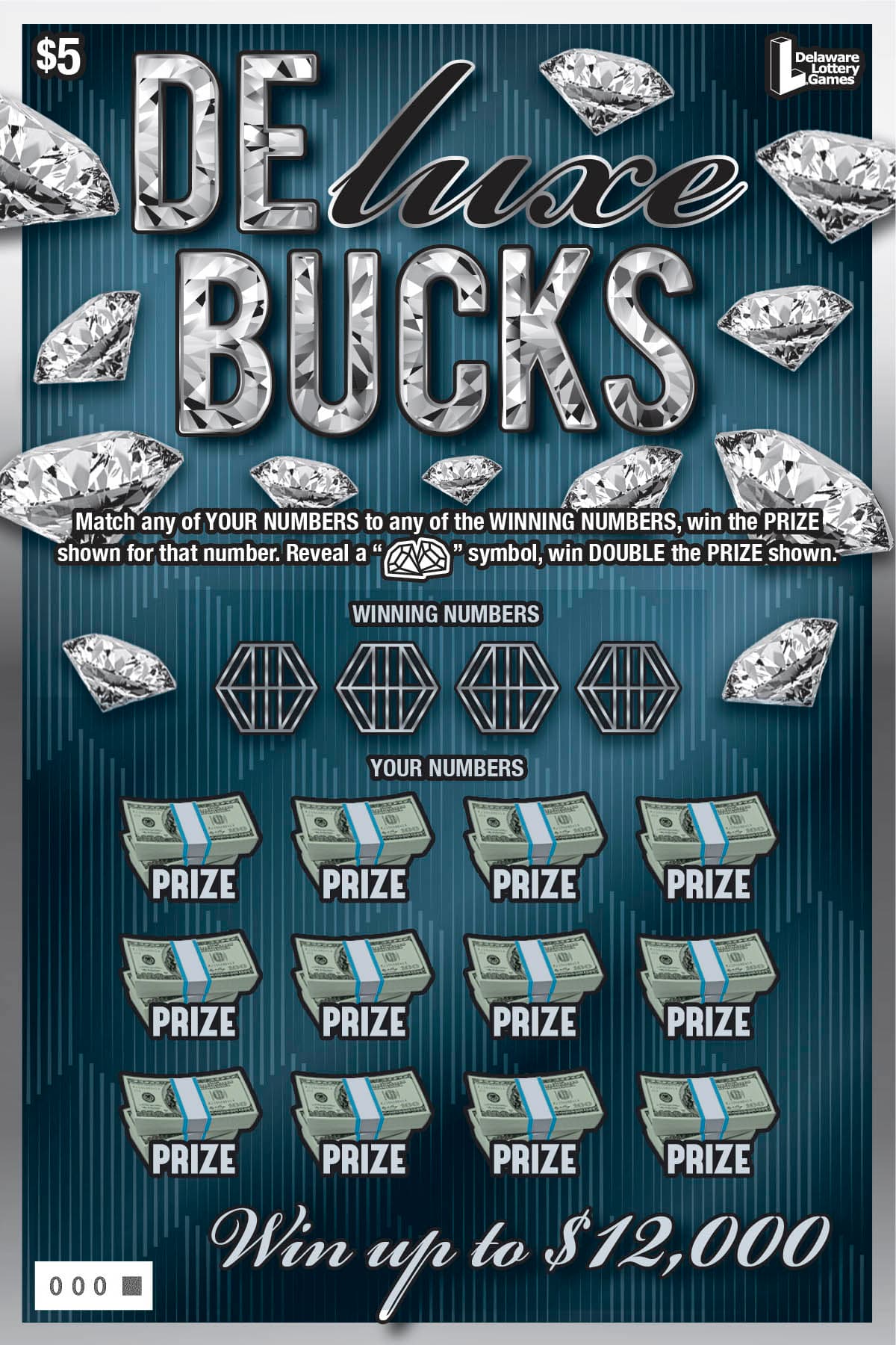 Deluxe Bucks scratch-off ticket
