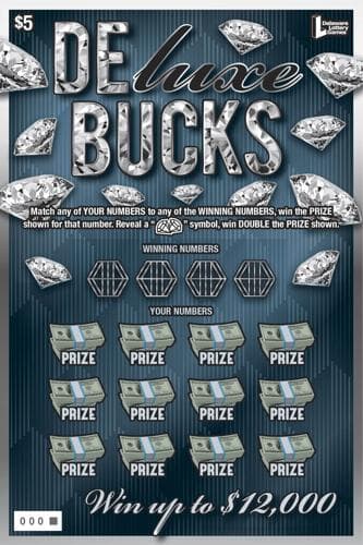 Deluxe Bucks scratch-off ticket