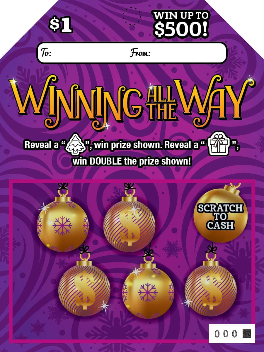 Winning All the Way scratch-off ticket