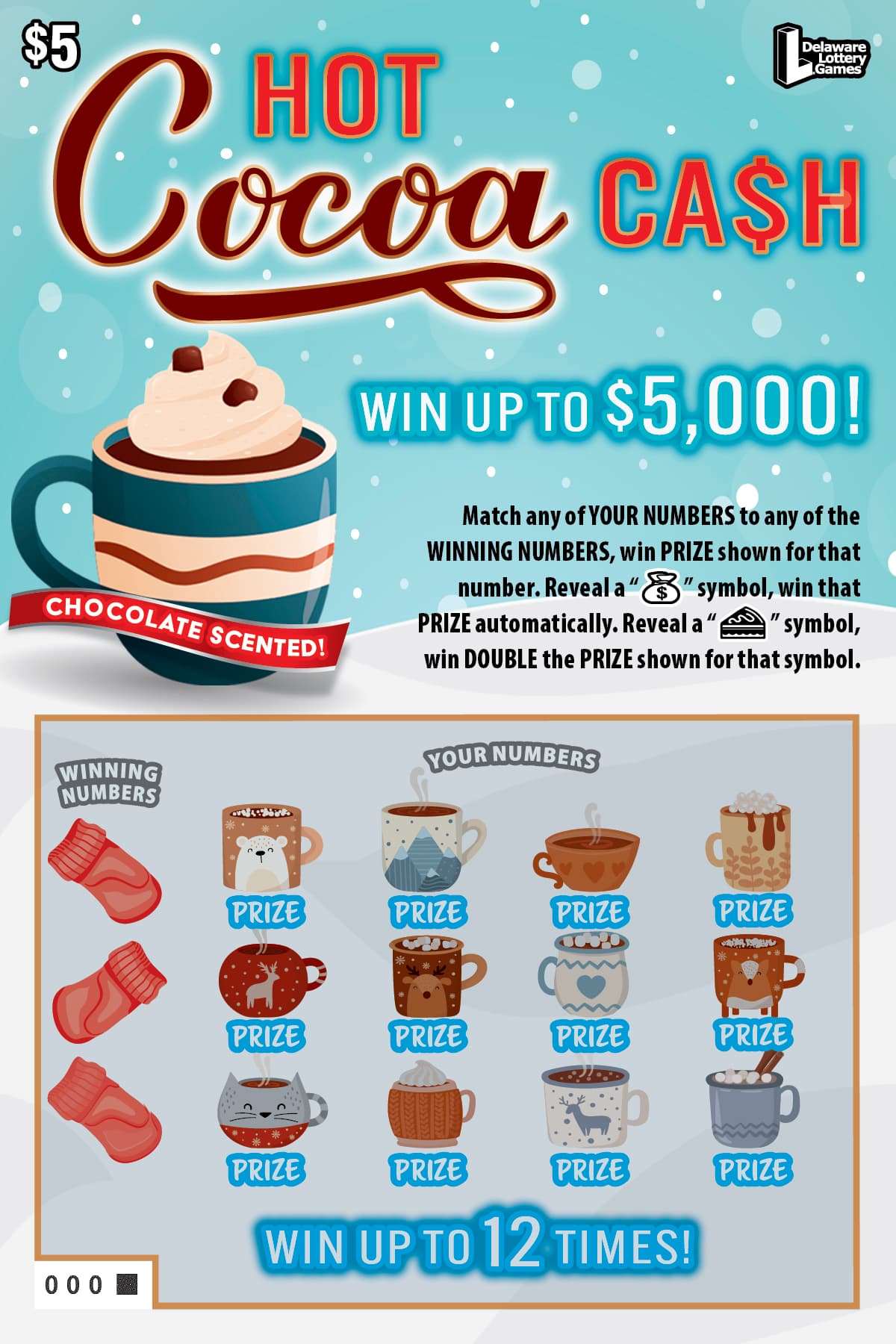 Hot Cocoa Cash scratch-off ticket