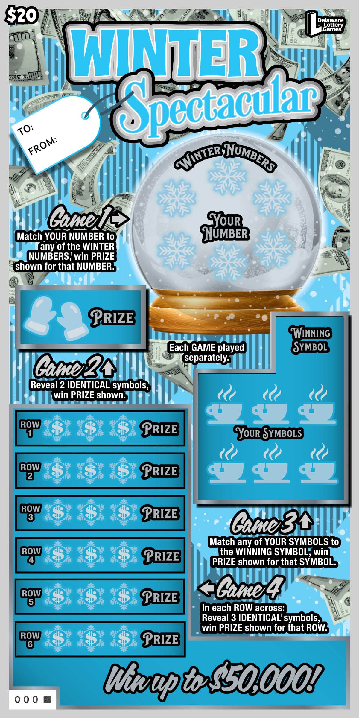 Winter Spectacular scratch-off ticket