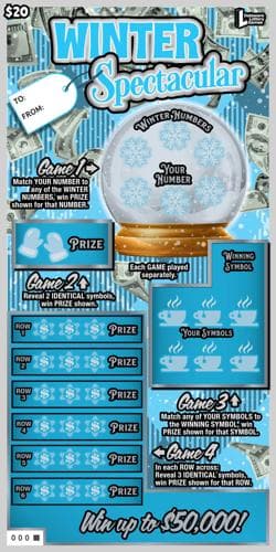 Winter Spectacular scratch-off ticket