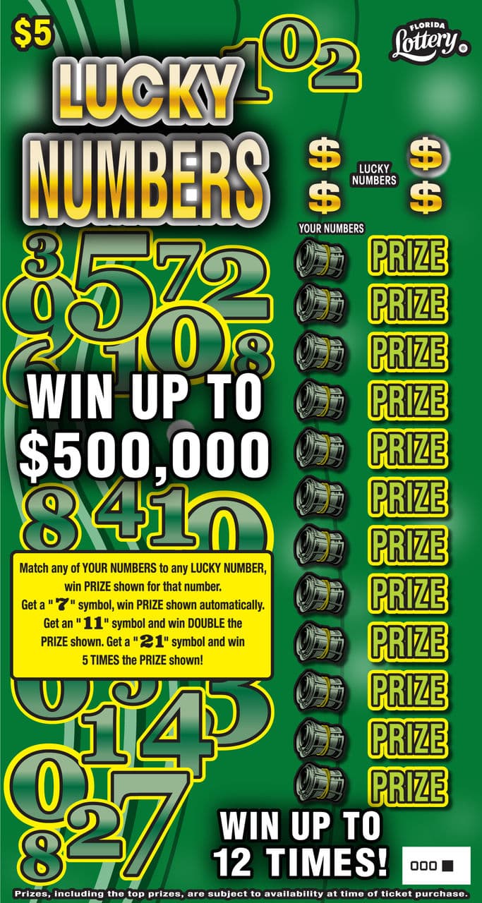LUCKY NUMBERS scratch-off ticket