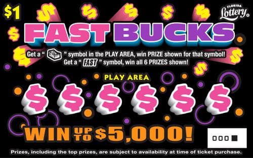FAST BUCKS scratch-off ticket