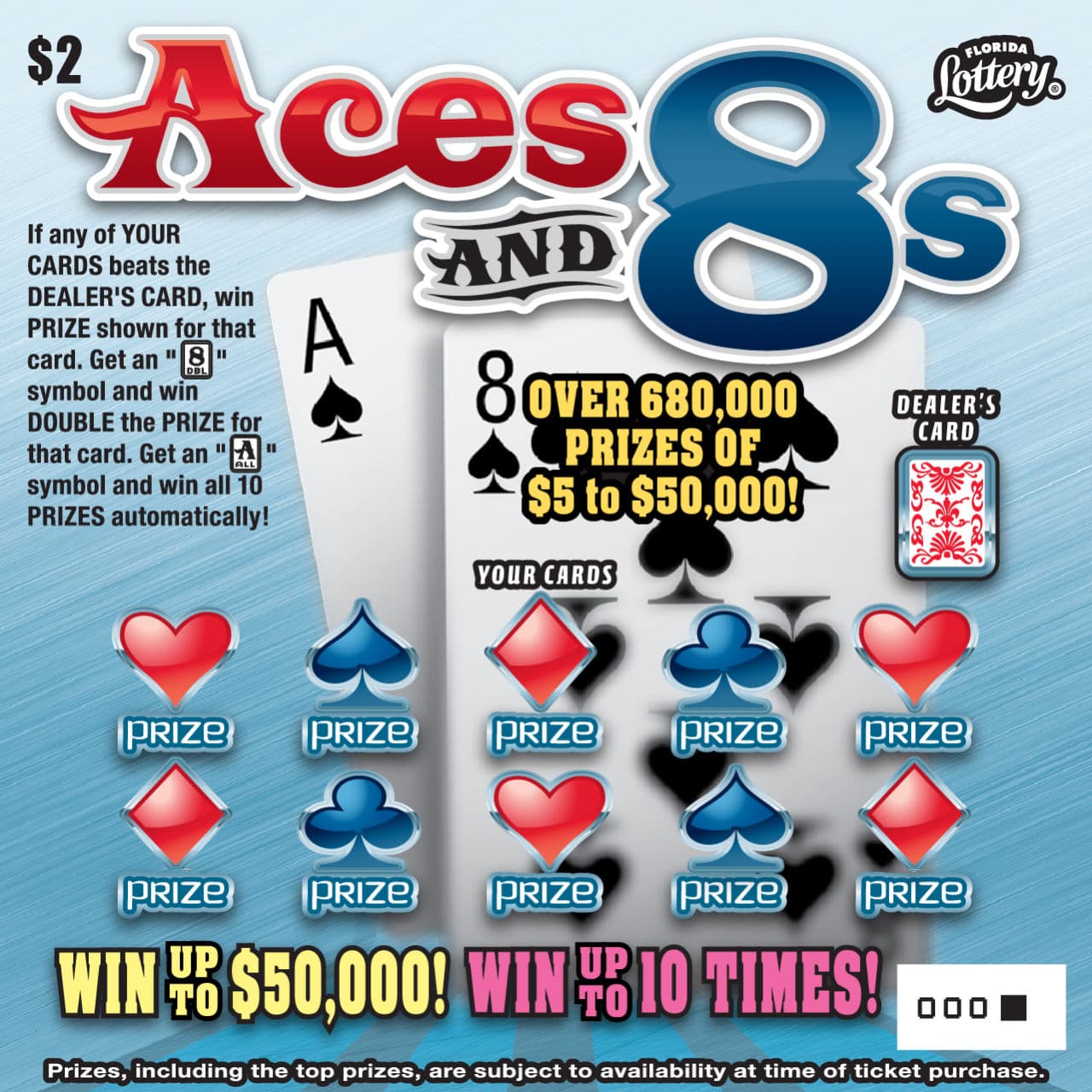 ACES AND 8S scratch-off ticket