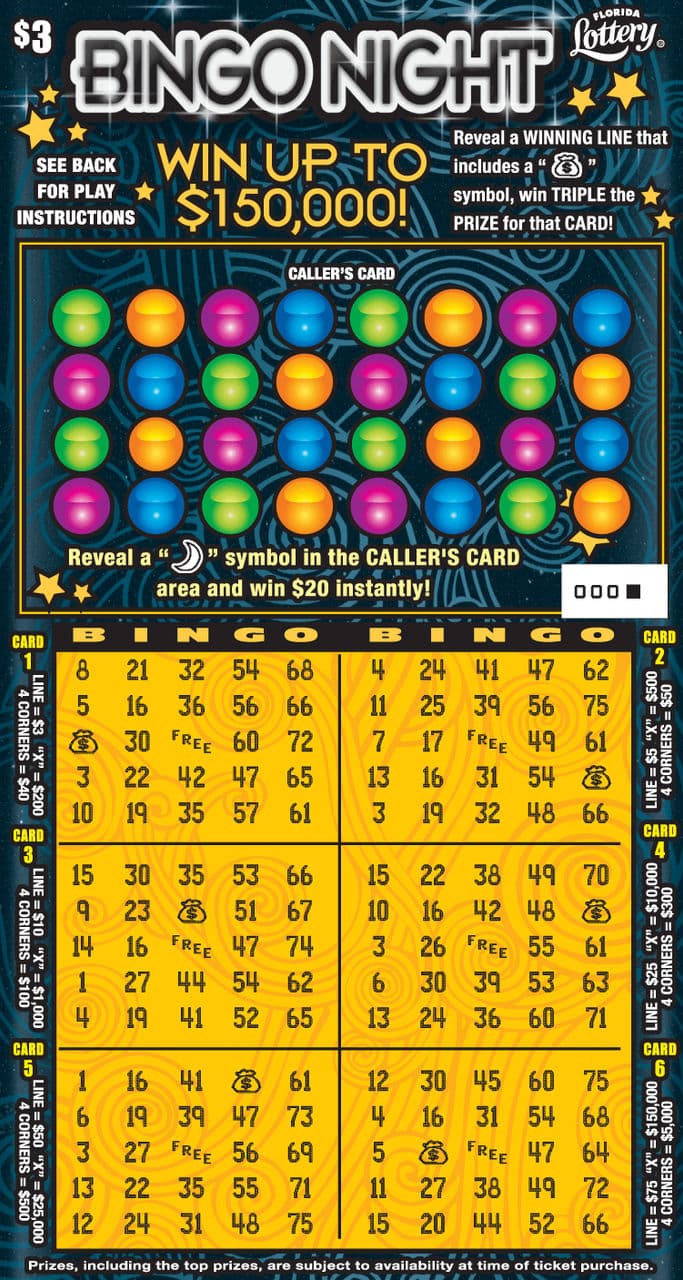 BINGO NIGHT scratch-off ticket