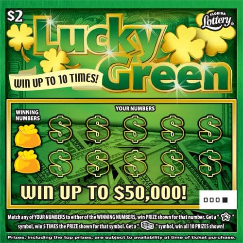 LUCKY GREEN scratch-off ticket