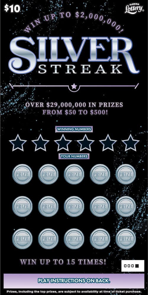 SILVER STREAK scratch-off ticket