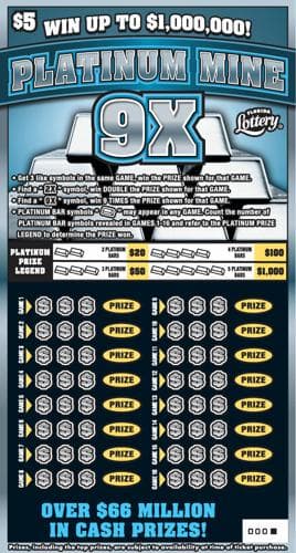 PLATINUM MINE 9X scratch-off ticket
