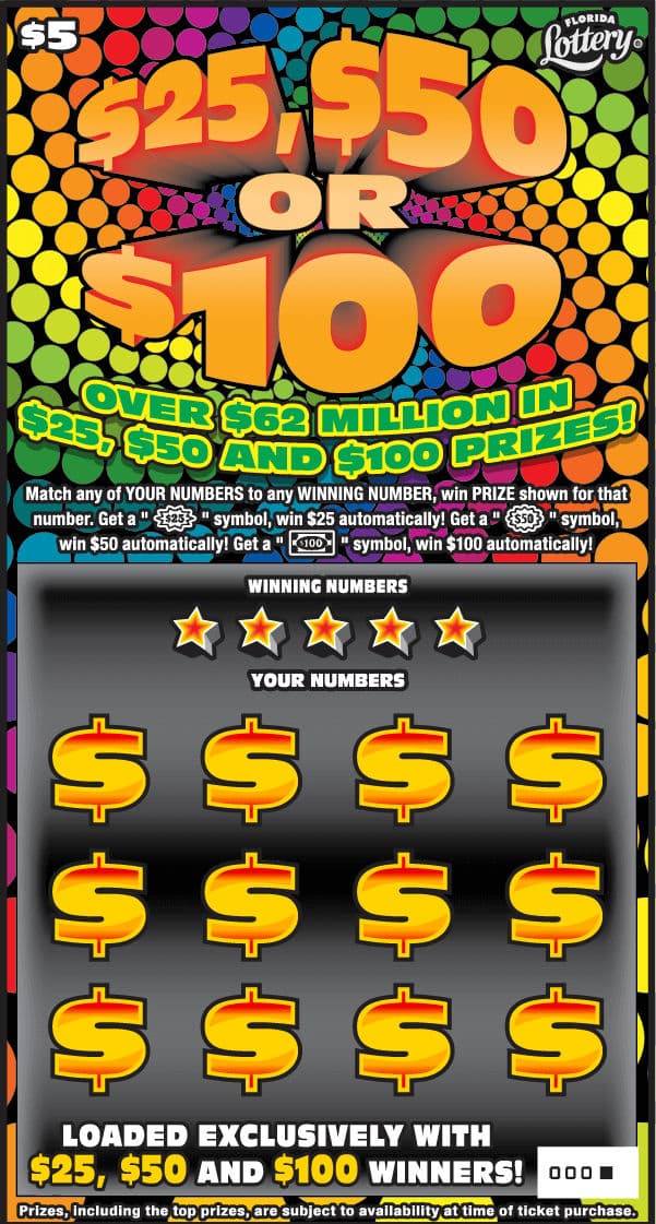 $25, $50, OR $100 scratch-off ticket