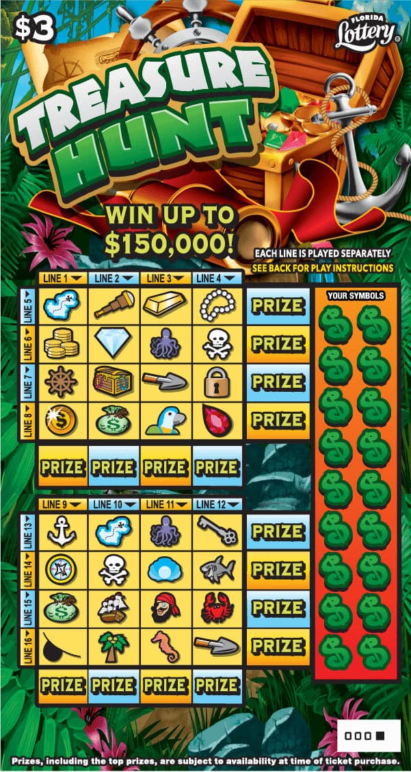 TREASURE HUNT scratch-off ticket