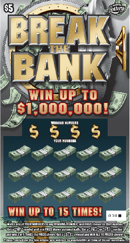 BREAK THE BANK scratch-off ticket
