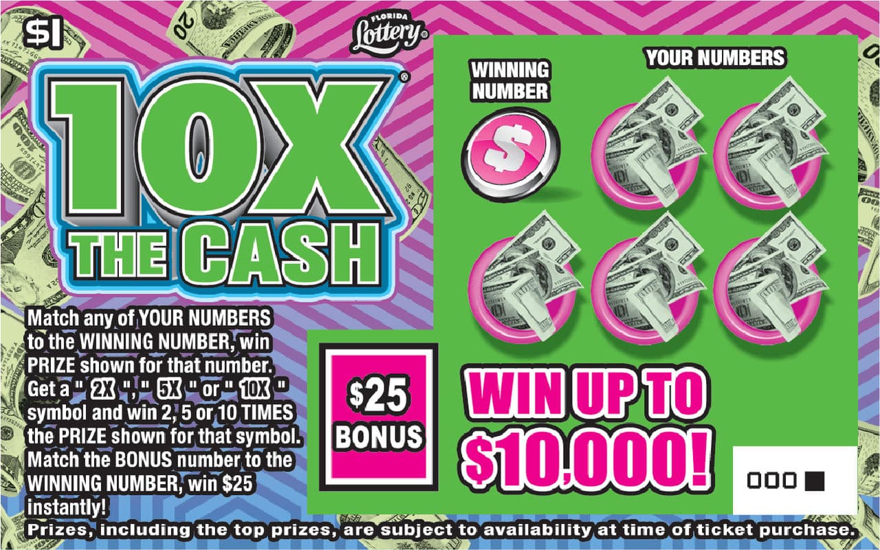 10X THE CASH scratch-off ticket