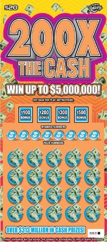 200X THE CASH scratch-off ticket