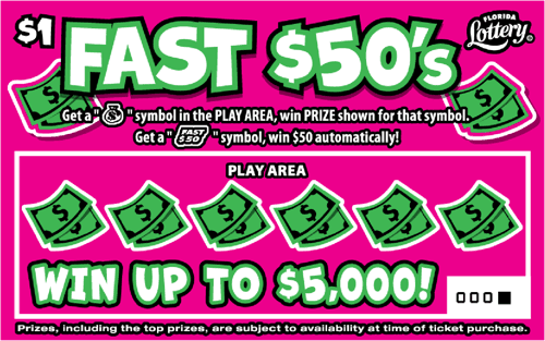 FAST $50'S scratch-off ticket