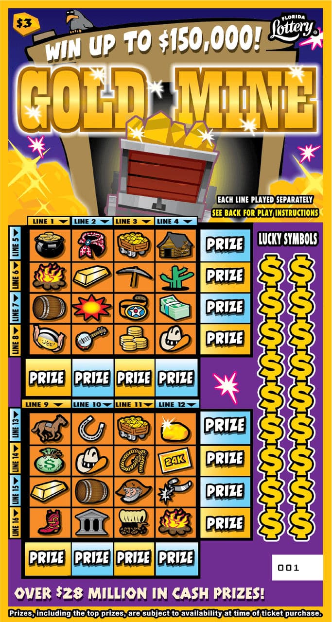 Gold Mine scratch-off ticket