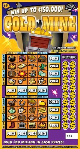 Gold Mine scratch-off ticket