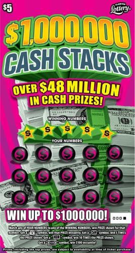 $1,000,000 Cash Stacks scratch-off ticket