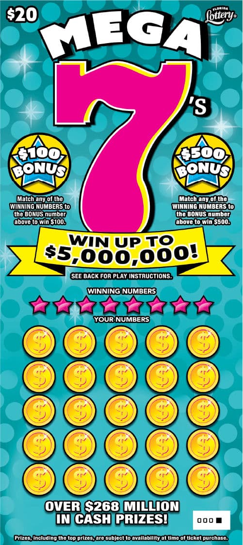 Mega 7s scratch-off ticket