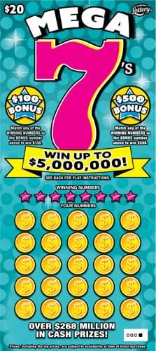 Mega 7s scratch-off ticket