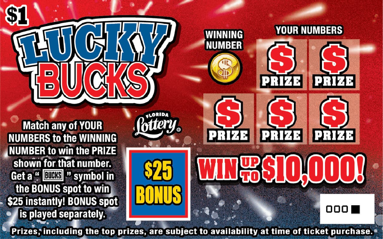 LUCKY BUCKS scratch-off ticket