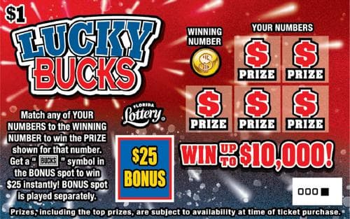 LUCKY BUCKS scratch-off ticket