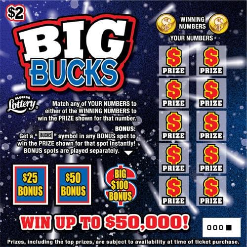 BIG BUCKS scratch-off ticket