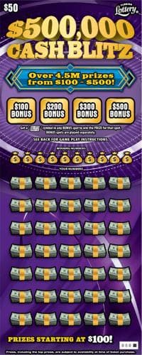 $500,000 Cash Blitz scratch-off ticket