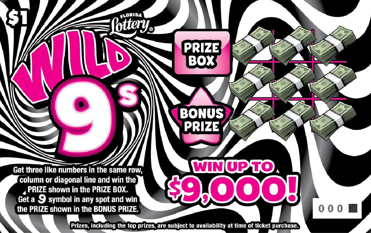 Wild 9s scratch-off ticket
