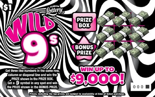 Wild 9s scratch-off ticket