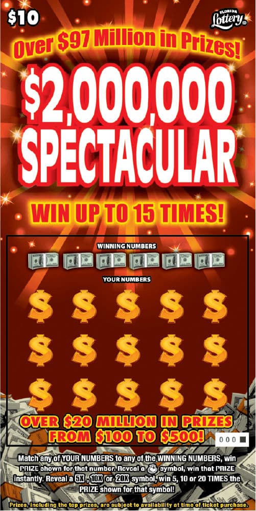 $2,000,000 Spectacular scratch-off ticket