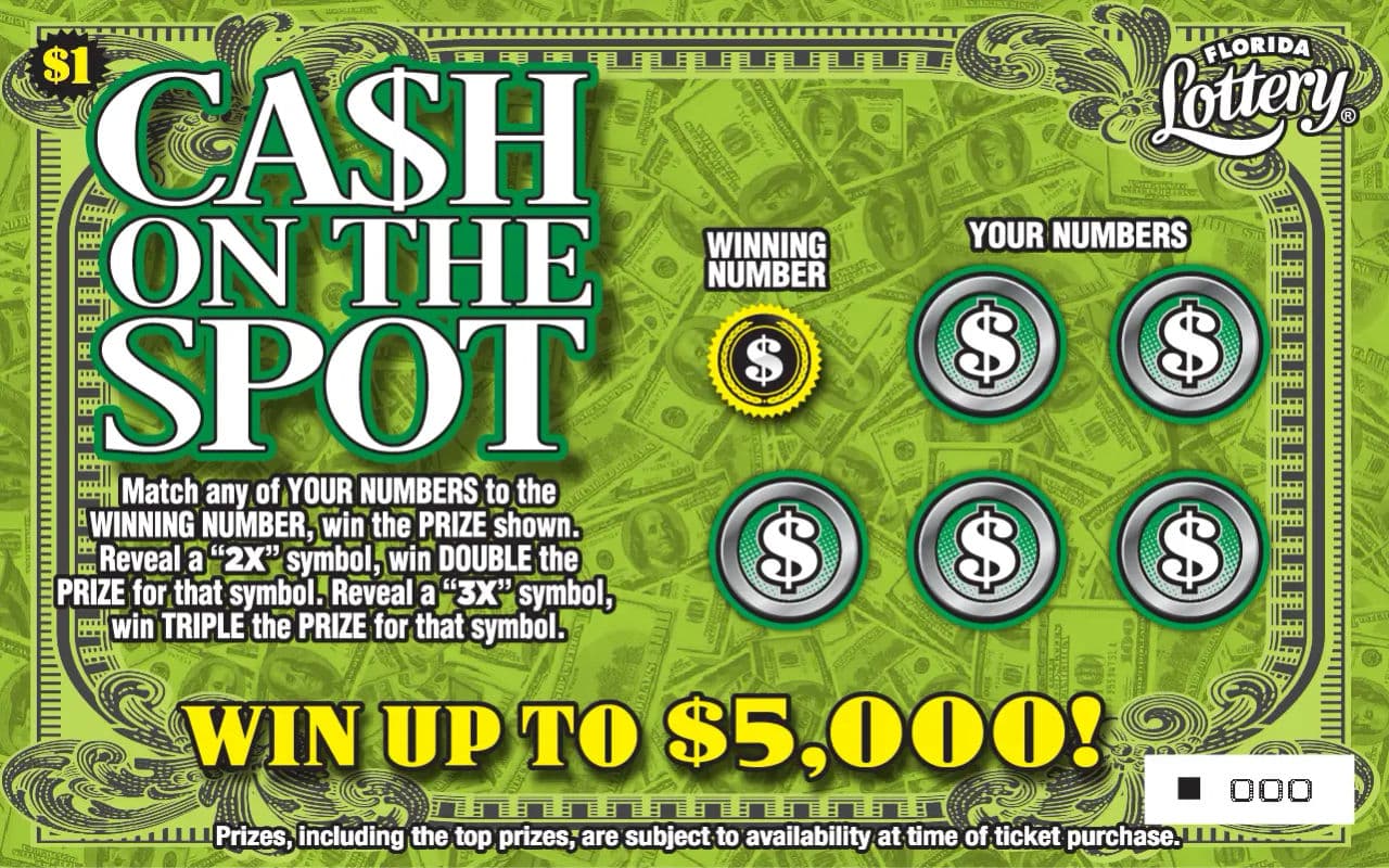 CASH ON THE SPOT scratch-off ticket