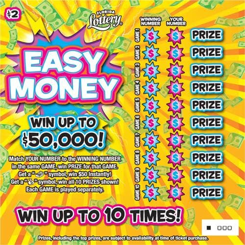 EASY MONEY scratch-off ticket