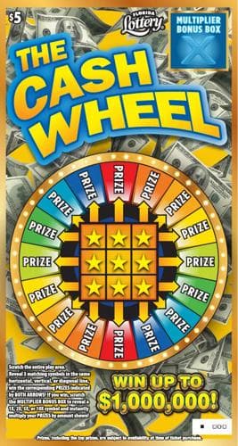 THE CASH WHEEL scratch-off ticket