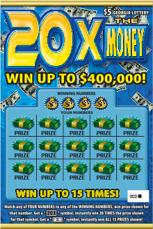 20X THE MONEY scratch-off ticket