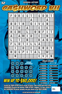 CA$HWORD VII scratch-off ticket