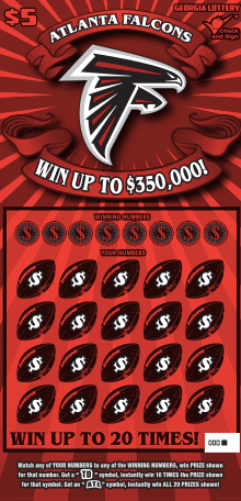 ATLANTA FALCONS scratch-off ticket