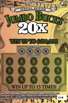 SPECIAL EDITION JUMBO BUCKS 2 scratch-off ticket