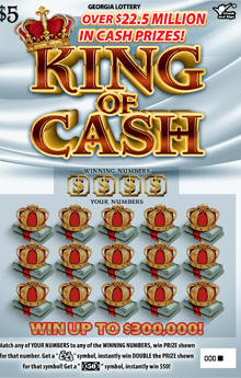 KING OF CASH scratch-off ticket