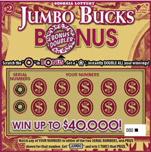 JUMBO BUCKS BONUS scratch-off ticket