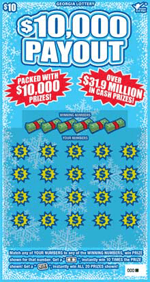 $10,000 PAYOUT scratch-off ticket