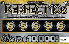 PERFECT 10s scratch-off ticket