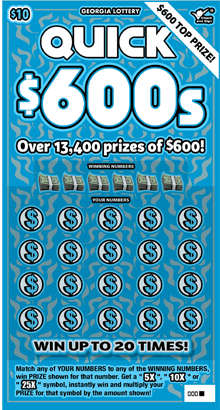 QUICK $600s scratch-off ticket