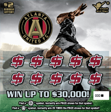 ATLANTA UNITED FC scratch-off ticket