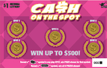 CA$H ON THE SPOT scratch-off ticket