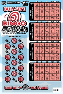 BULLSEYE BINGO scratch-off ticket