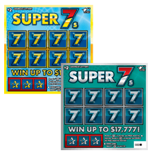 SUPER 7s scratch-off ticket