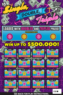 Single, DOUBLE, Triple scratch-off ticket